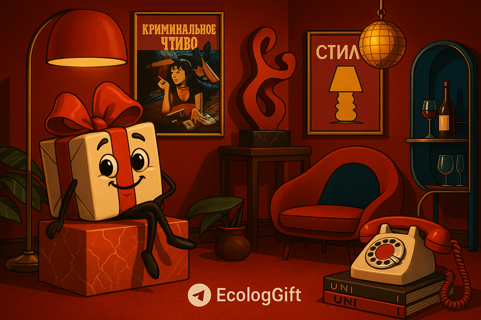 Уникальный дизайн интерьера с красными акцентами и декором в Киеве