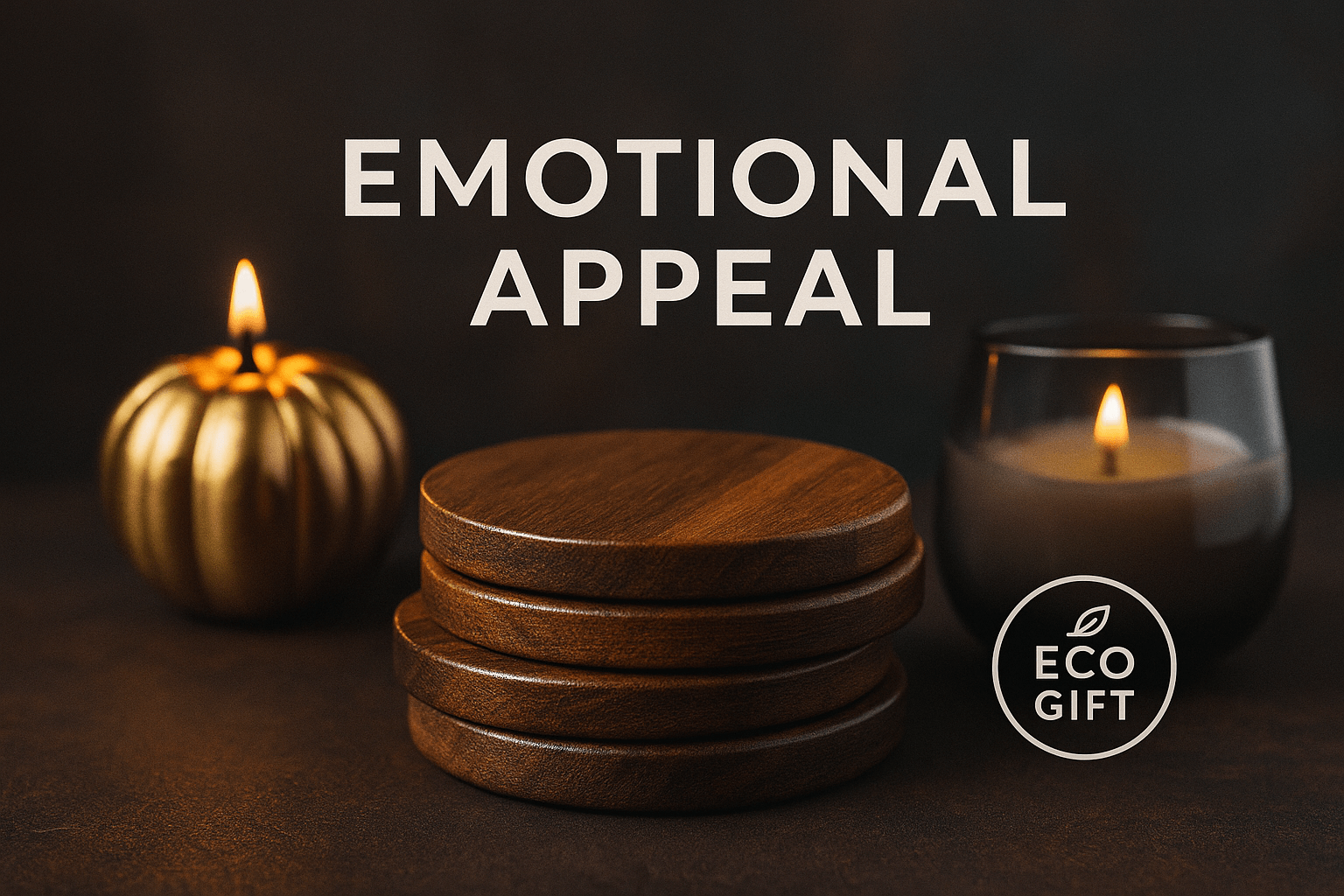 Деревянные стопки и тыквенные свечи для уюта