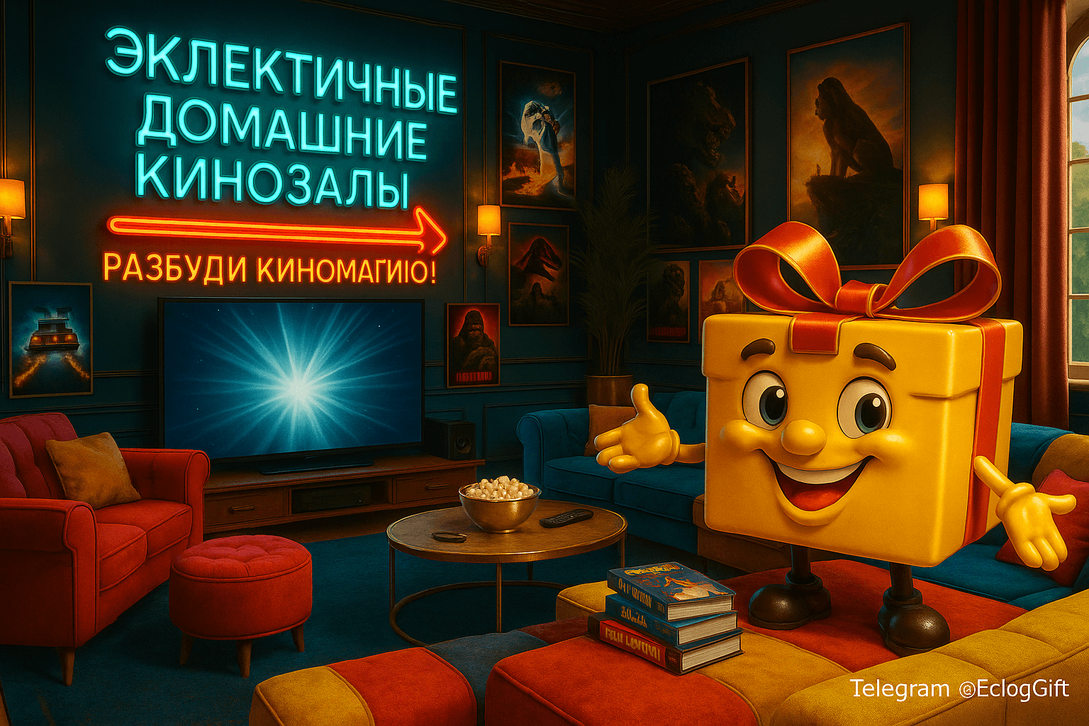 Эклектичный домашний кинотеатр: 9 ярких идей