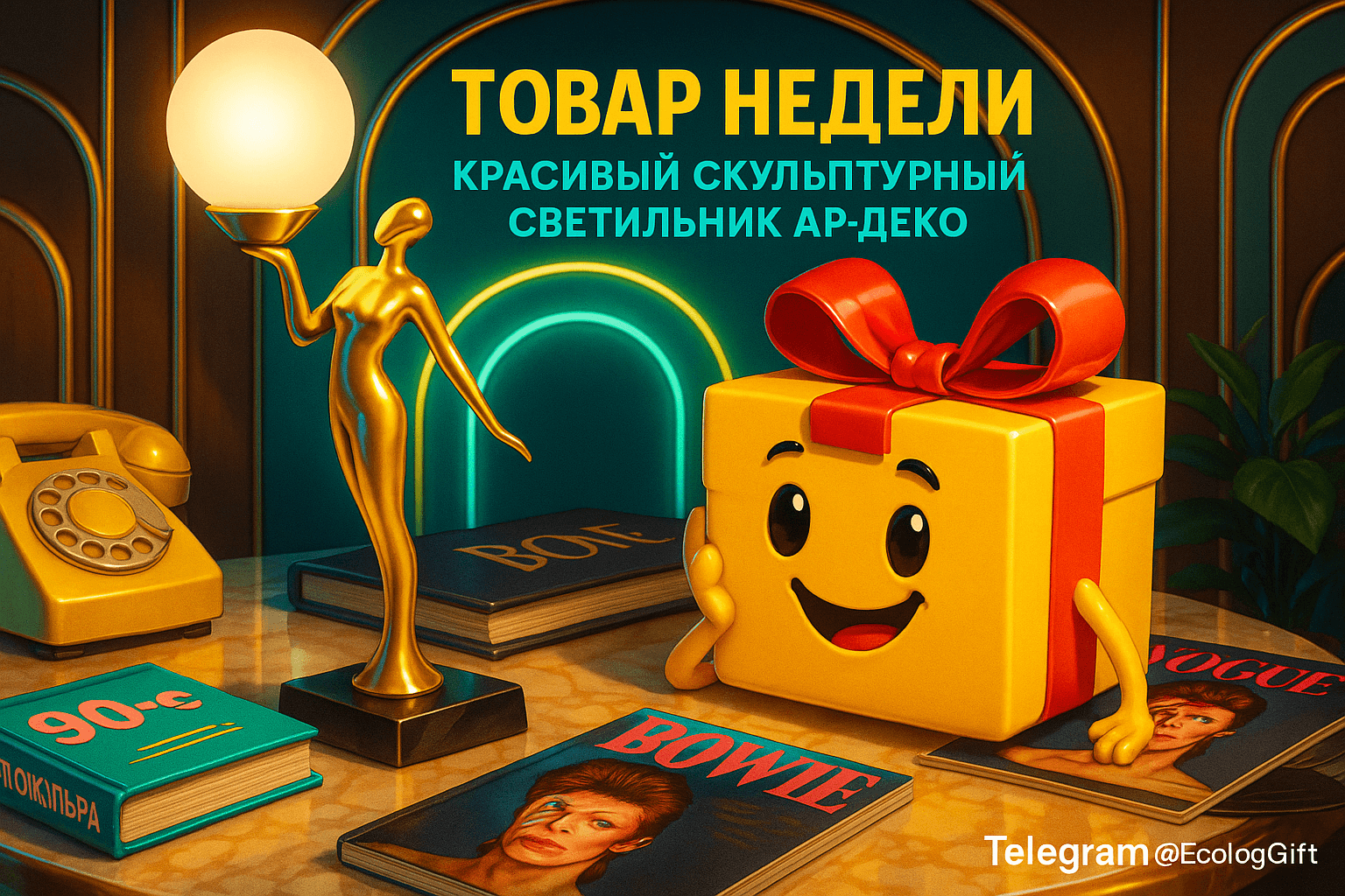 Скульптурная лампа арт-деко