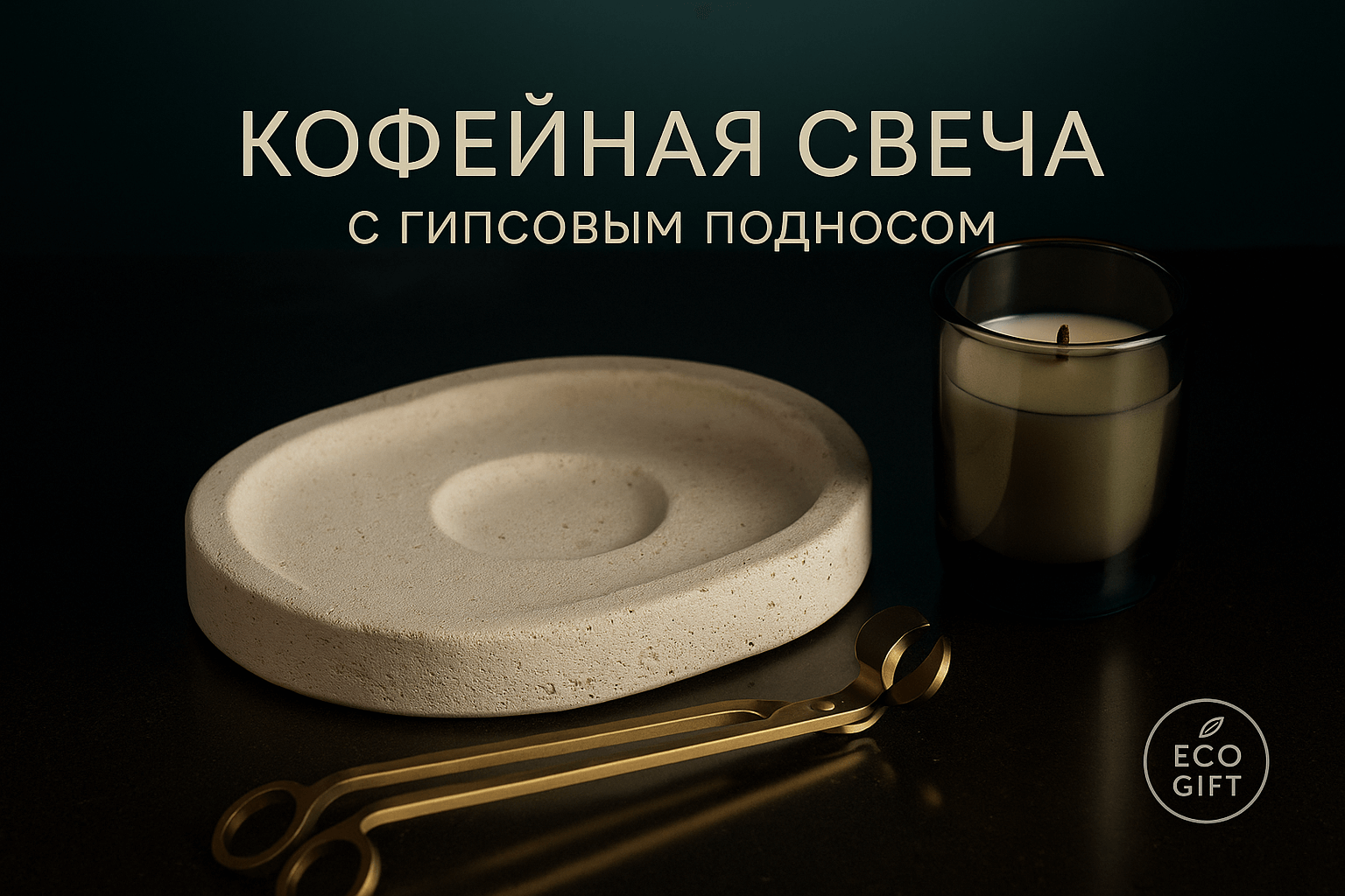 Как сделать кофейную свечу и гипсовый поднос