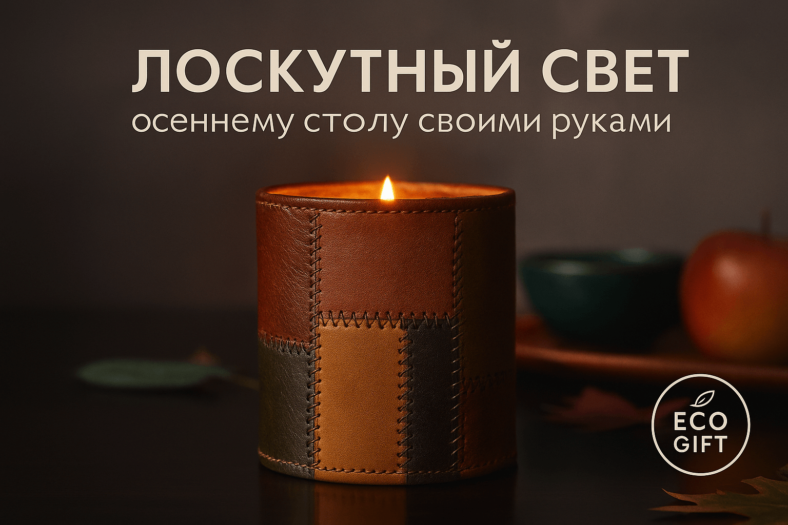 Как сделать лоскутный подсвечник для осеннего стола