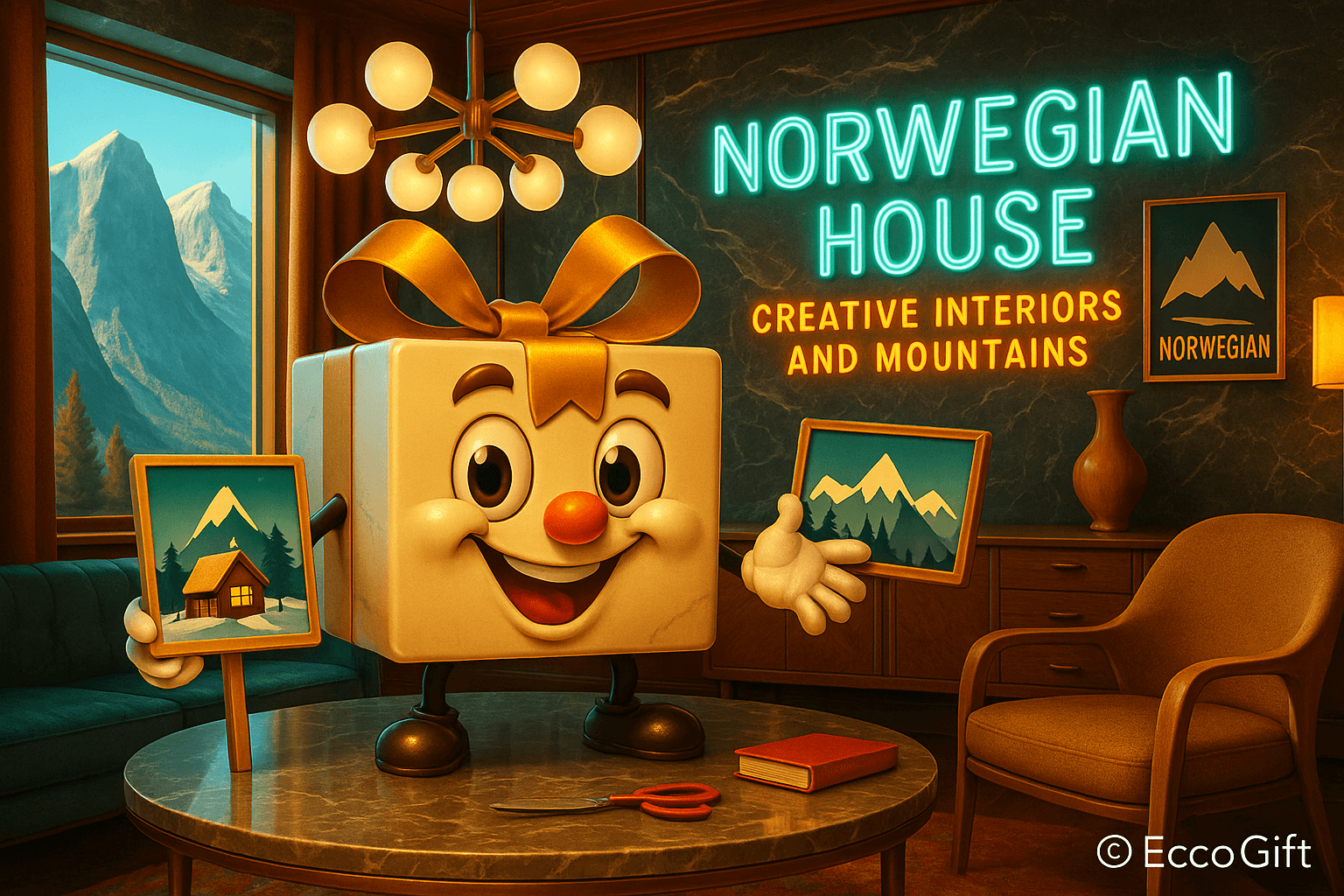 Норвежский дом: креативный интерьер и горы