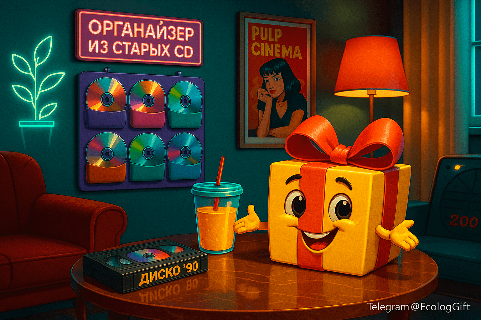 Настенный органайзер из старых CD за 30 минут