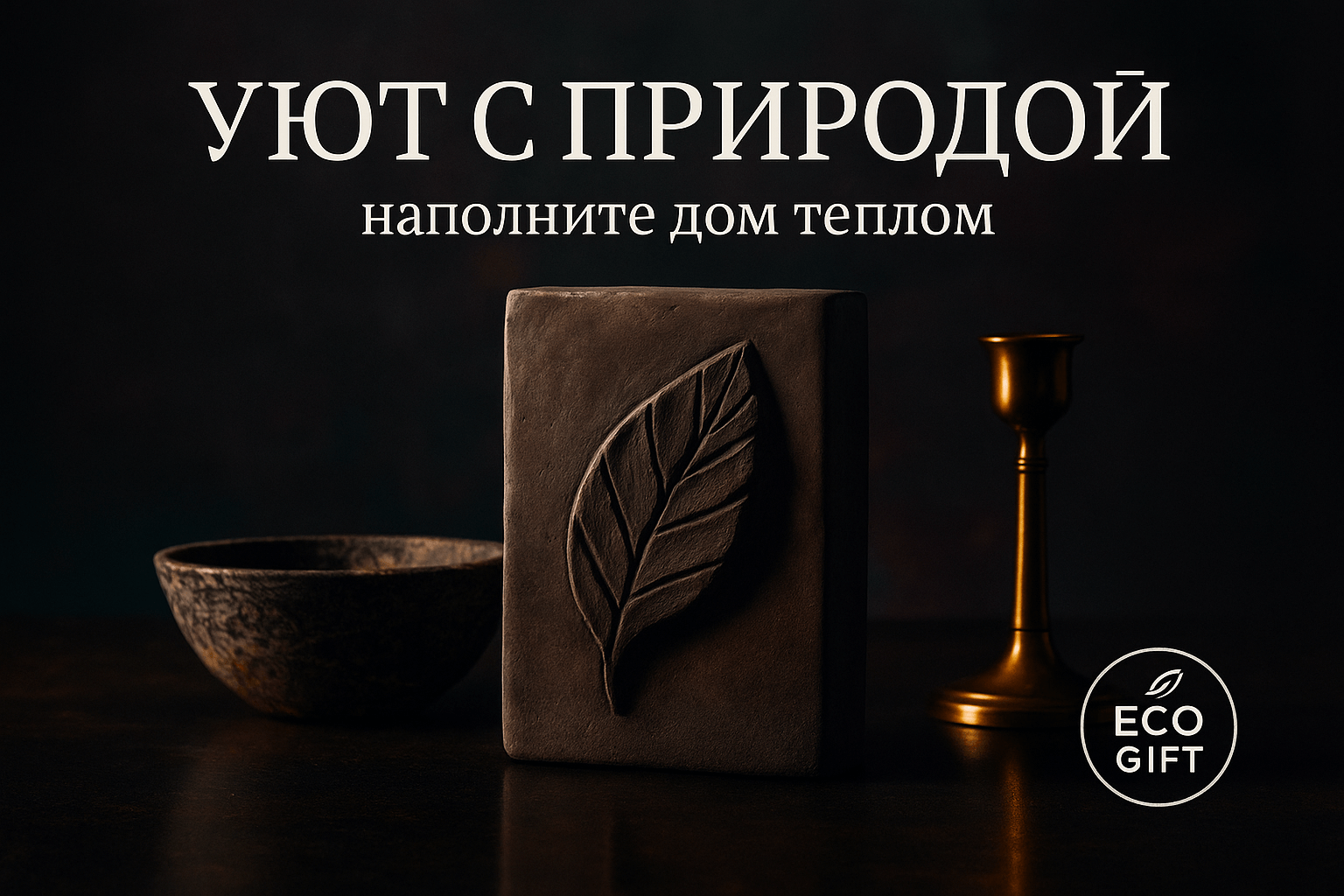 Серый гипс и янтарная свеча: создайте уют с природной гармонией