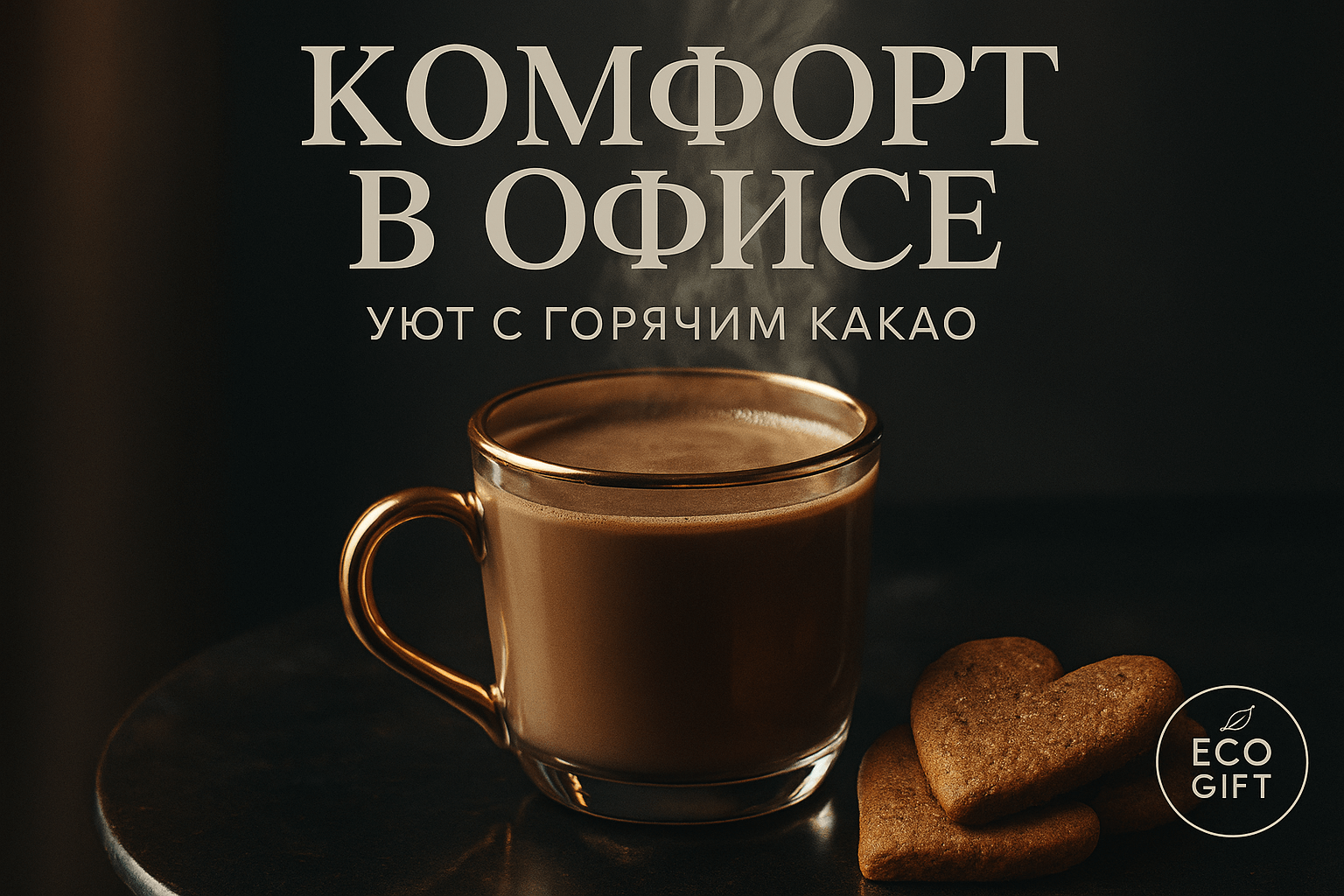 Офисные аранжировки: ноты горячего какао и пряники для уюта