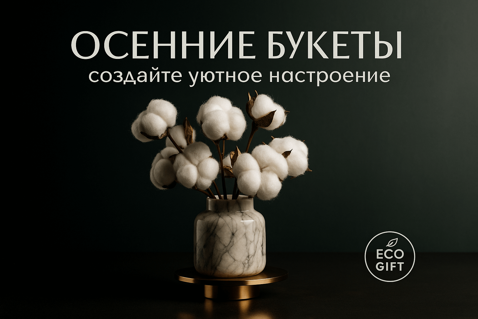 Осенние букеты: 5 идей из хлопка и полевых трав