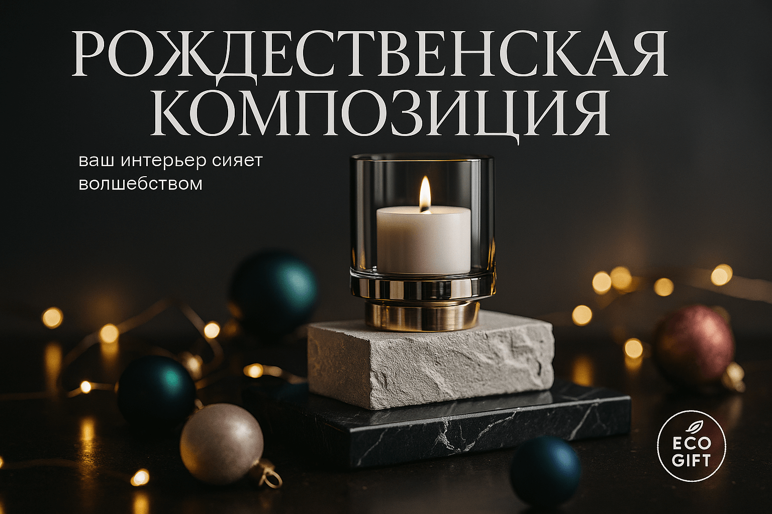 Рождественская композиция: белый и серебристый для вашего дома