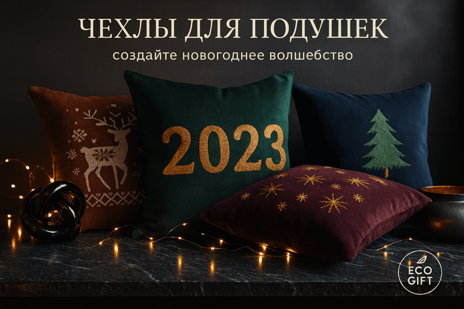 Чехлы для подушек: новогодние стили для вашего интерьера