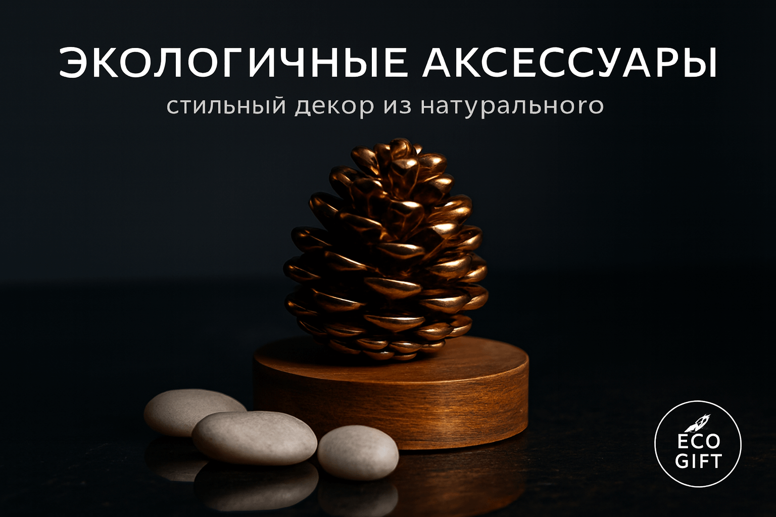 Эко-аксессуары: используем еловые шишки и белые камни