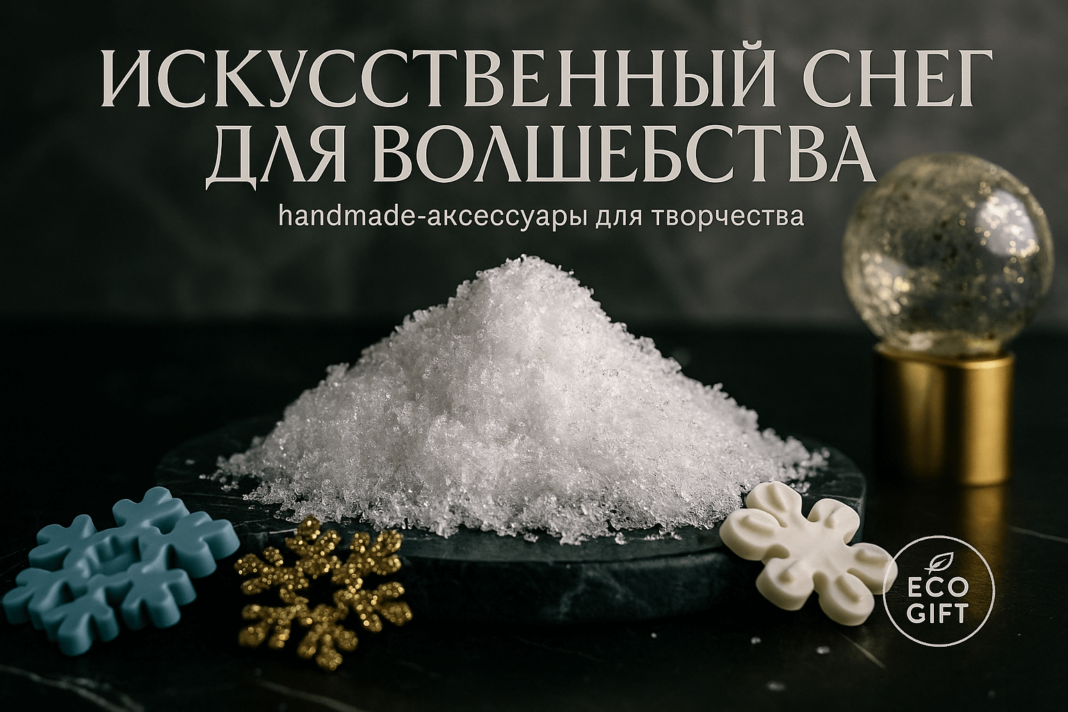 Искусственный снег: handmade-аксессуары для создания шедевров