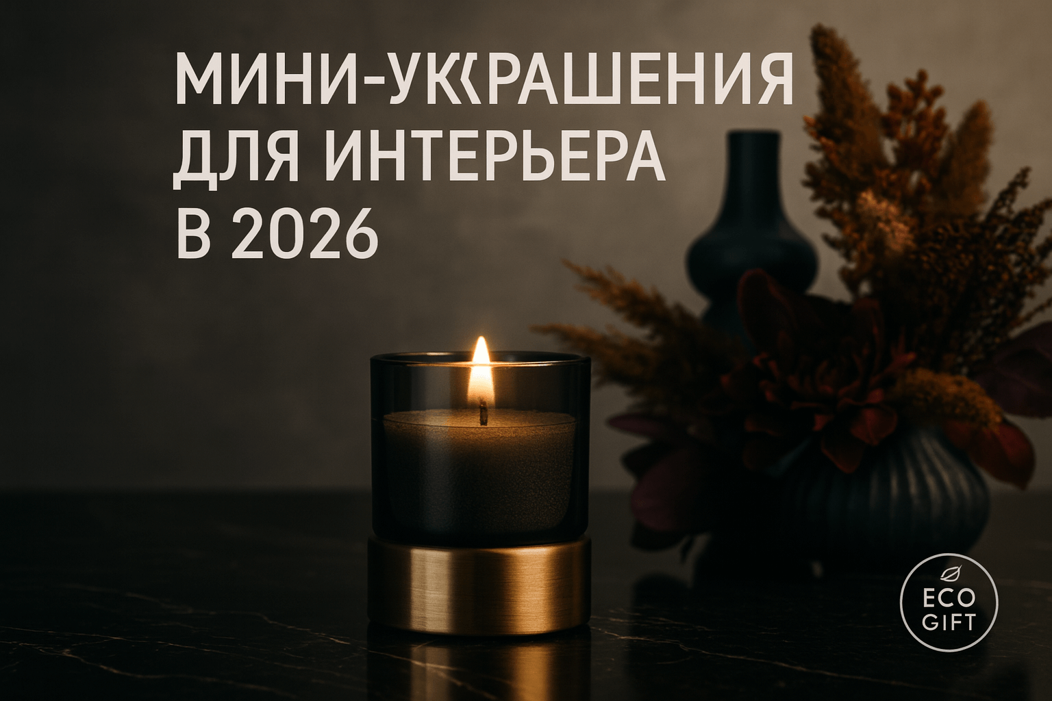 Мини-украшения: свеча и сухоцветы для вашего интерьера