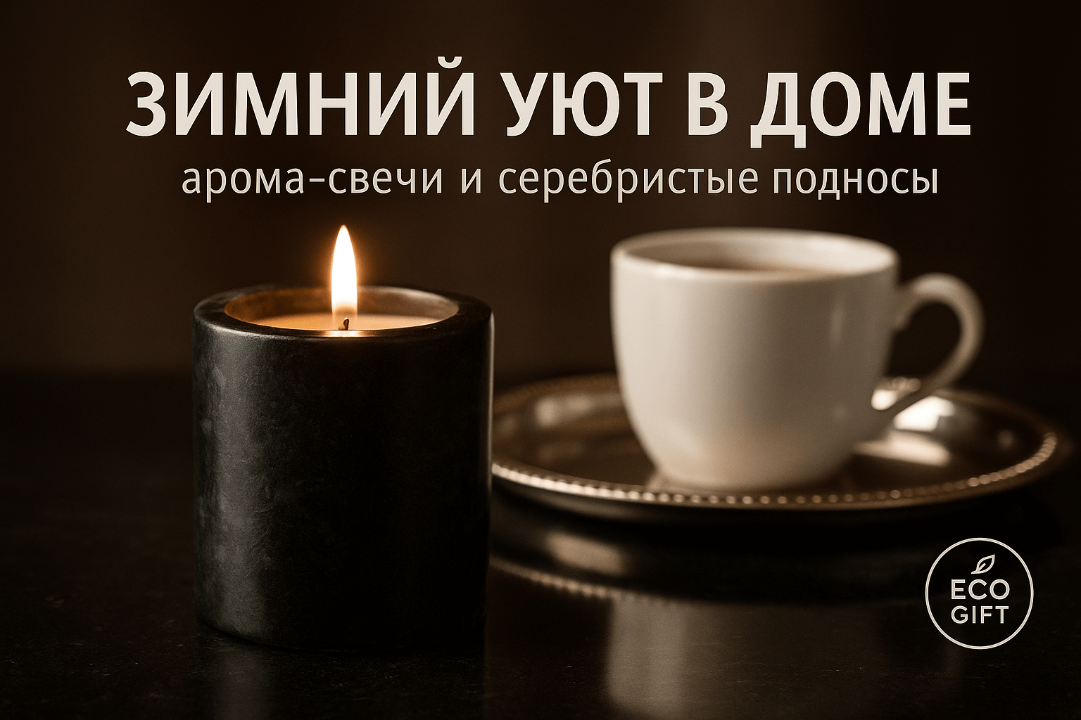 Зима: белые арома-свечи и серебристые подносы для уюта