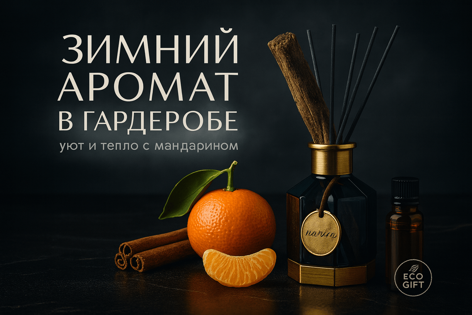 Зимний аромат: мандарин и нагретое дерево для гардероба